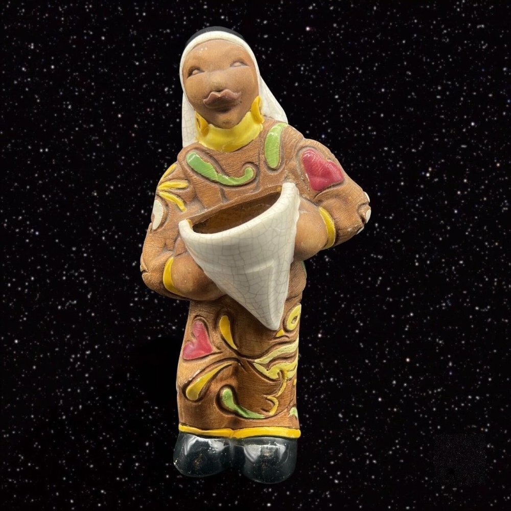 Brayton Laguna Peruvian Figurine‎ Rare Vintage Vase Pottery 1940's 7.5”T 4”